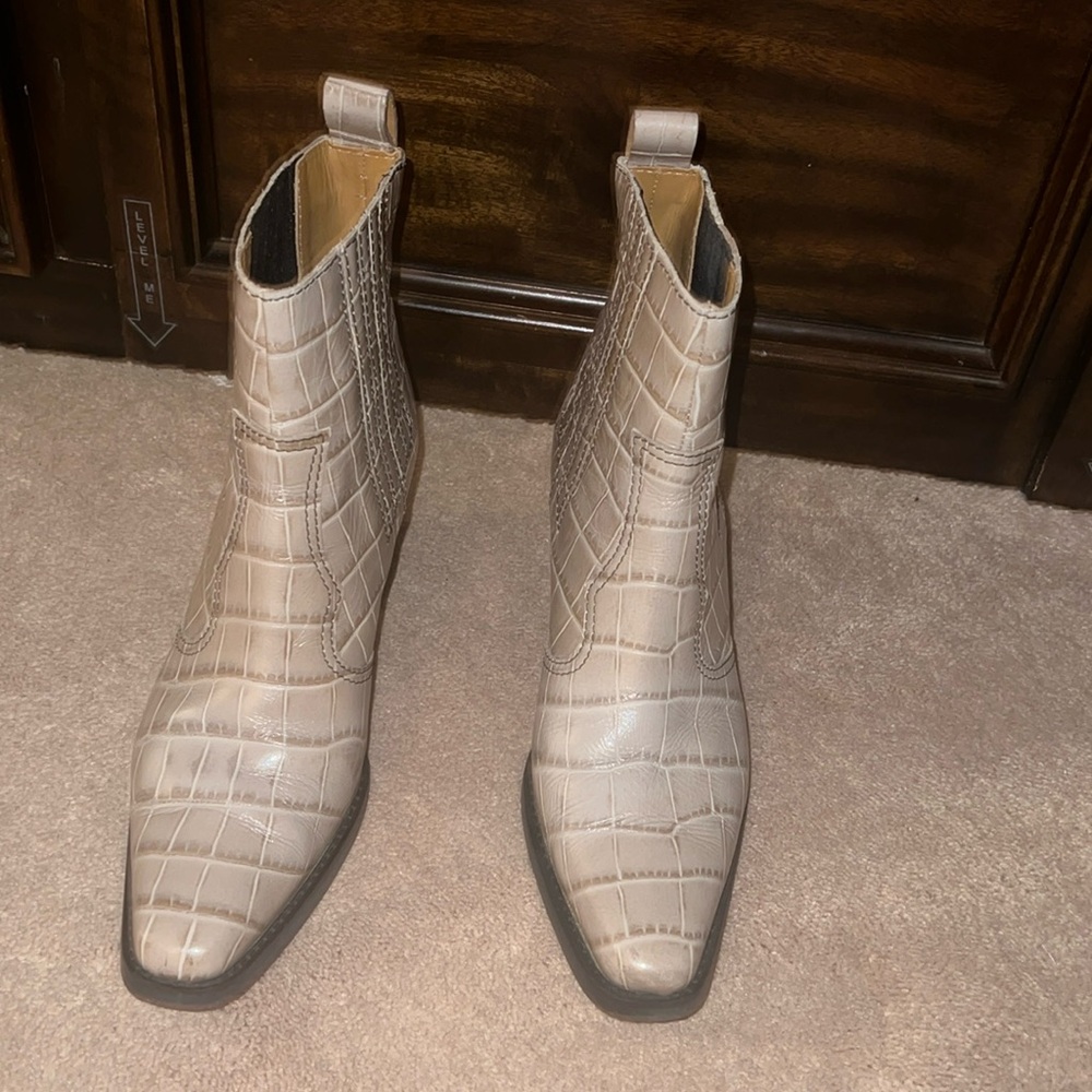 Ganni animal print Western Boots